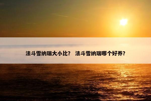 法斗雪纳瑞大小比？ 法斗雪纳瑞哪个好养？
