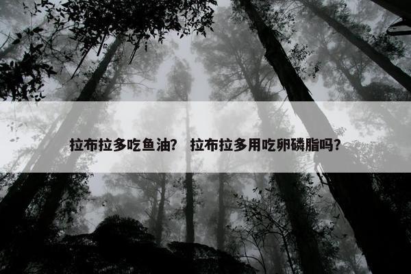 拉布拉多吃鱼油？ 拉布拉多用吃卵磷脂吗？
