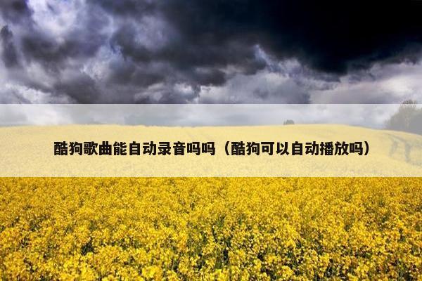 酷狗歌曲能自动录音吗吗（酷狗可以自动播放吗）