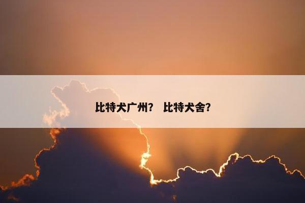 比特犬广州？ 比特犬舍？