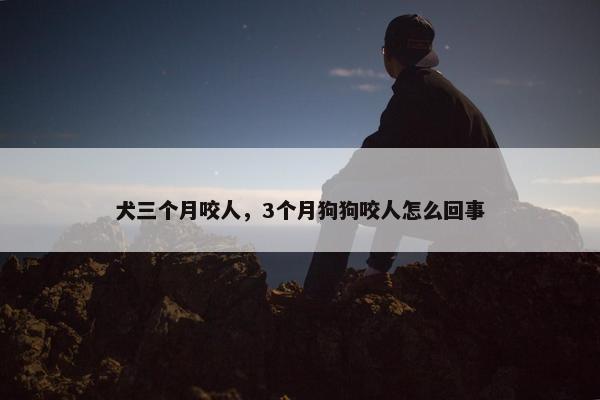 犬三个月咬人，3个月狗狗咬人怎么回事