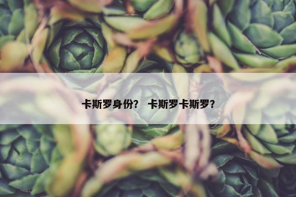 卡斯罗身份？ 卡斯罗卡斯罗？