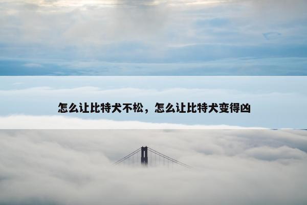 怎么让比特犬不松，怎么让比特犬变得凶