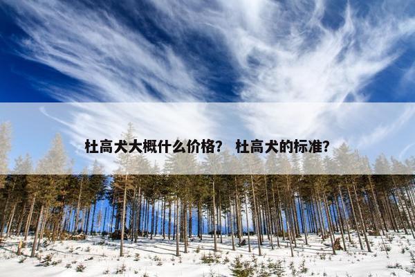 杜高犬大概什么价格? 杜高犬的标准?