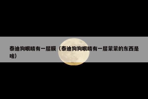 泰迪狗眼睛有一层膜（泰迪狗狗眼睛有一层蒙蒙的东西是啥）