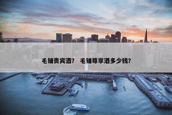 毛铺贵宾酒? 毛铺尊享酒多少钱?