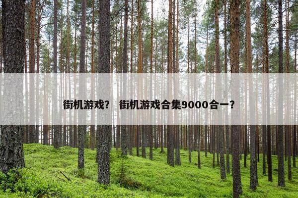 街机游戏？ 街机游戏合集9000合一？