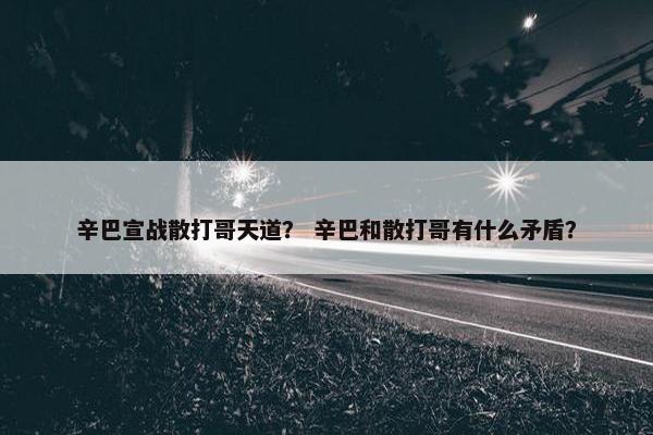 辛巴宣战散打哥天道？ 辛巴和散打哥有什么矛盾？