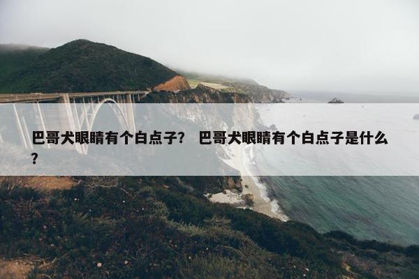 巴哥犬眼睛有个白点子？ 巴哥犬眼睛有个白点子是什么？