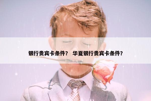 银行贵宾卡条件？ 华夏银行贵宾卡条件？