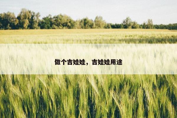 做个吉娃娃,吉娃娃用途