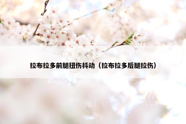拉布拉多前腿扭伤抖动（拉布拉多后腿拉伤）