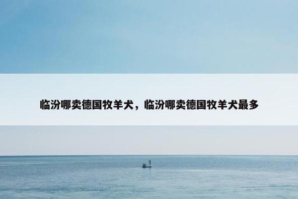 临汾哪卖德国牧羊犬，临汾哪卖德国牧羊犬最多