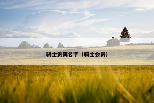 骑士贵宾名字（骑士会员）