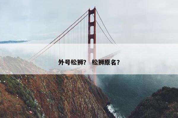 外号松狮? 松狮原名?