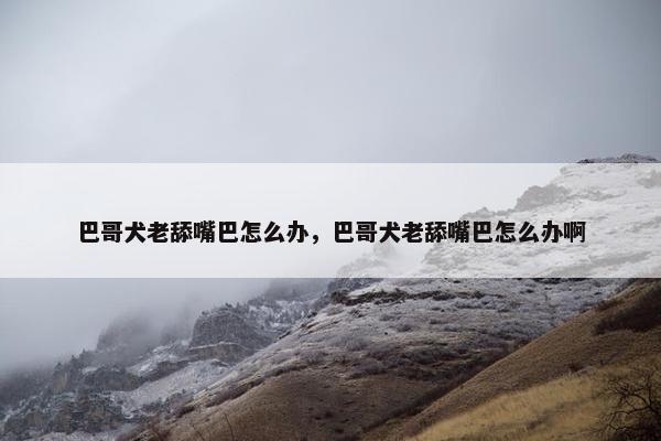巴哥犬老舔嘴巴怎么办，巴哥犬老舔嘴巴怎么办啊