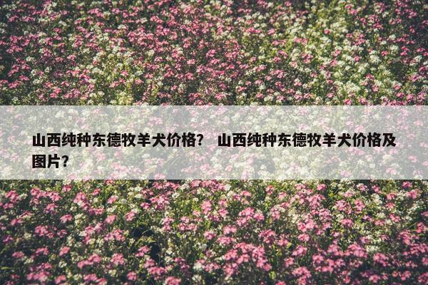 山西纯种东德牧羊犬价格？ 山西纯种东德牧羊犬价格及图片？
