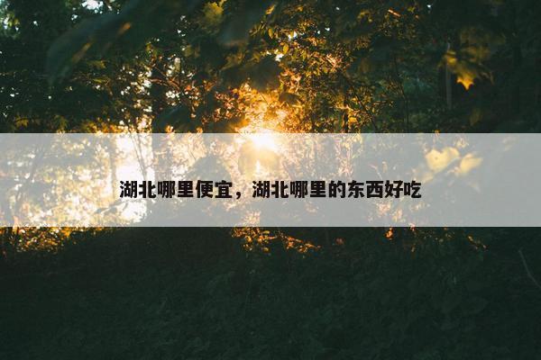 湖北哪里便宜,湖北哪里的东西好吃