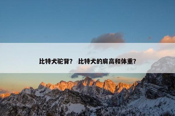 比特犬驼背？ 比特犬的肩高和体重？