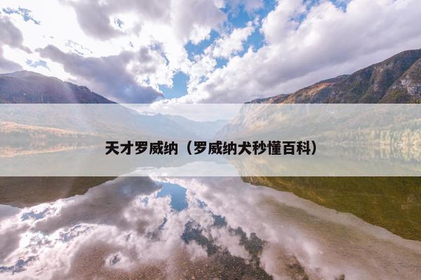 天才罗威纳（罗威纳犬秒懂百科）