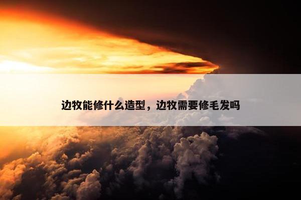 边牧能修什么造型，边牧需要修毛发吗