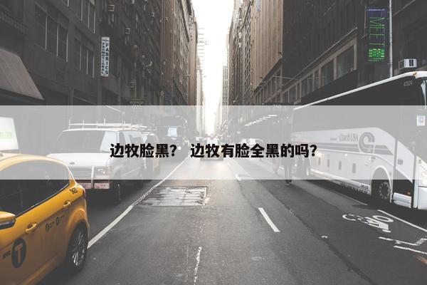 边牧脸黑？ 边牧有脸全黑的吗？