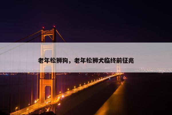 老年松狮狗，老年松狮犬临终前征兆