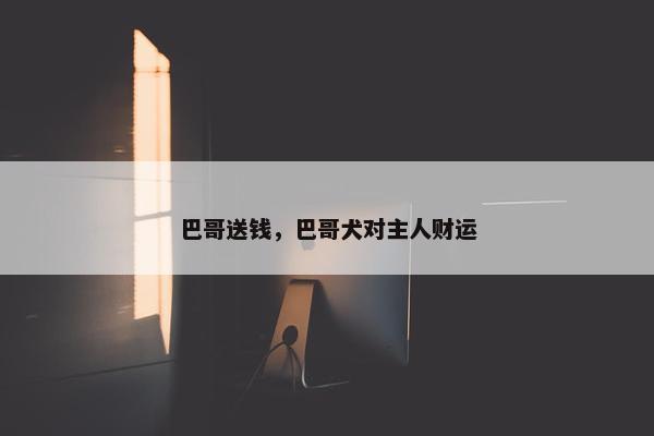 巴哥送钱，巴哥犬对主人财运