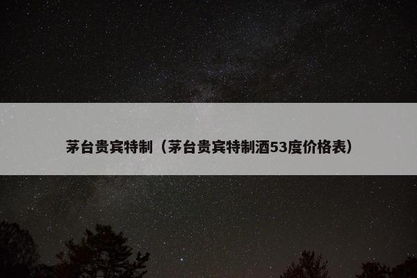 茅台贵宾特制（茅台贵宾特制酒53度价格表）