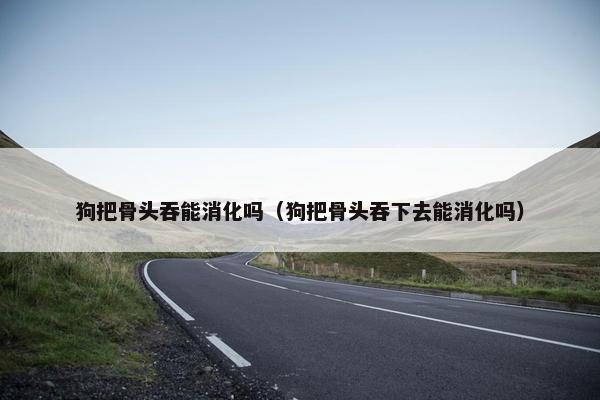狗把骨头吞能消化吗（狗把骨头吞下去能消化吗）