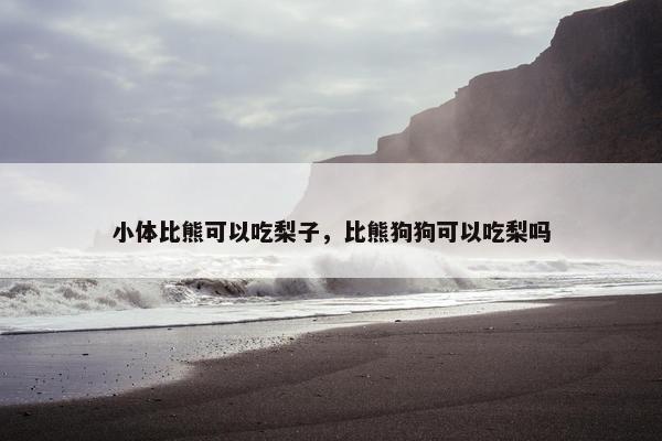 小体比熊可以吃梨子,比熊狗狗可以吃梨吗