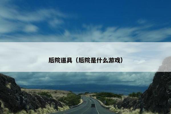 后院道具（后院是什么游戏）