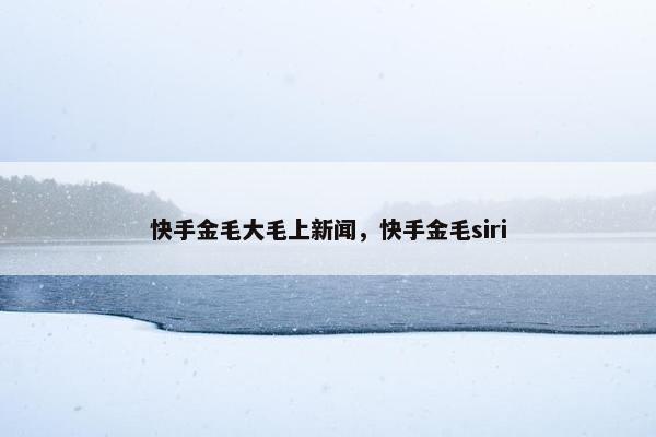 快手金毛大毛上新闻，快手金毛siri