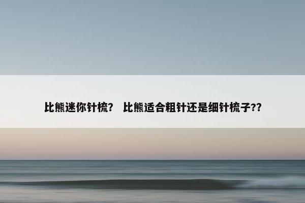 比熊迷你针梳? 比熊适合粗针还是细针梳子??