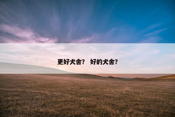 更好犬舍? 好的犬舍?
