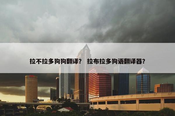 拉不拉多狗狗翻译？ 拉布拉多狗语翻译器？