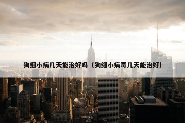 狗细小病几天能治好吗（狗细小病毒几天能治好）
