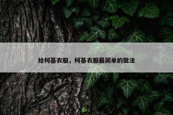给柯基衣服，柯基衣服最简单的做法