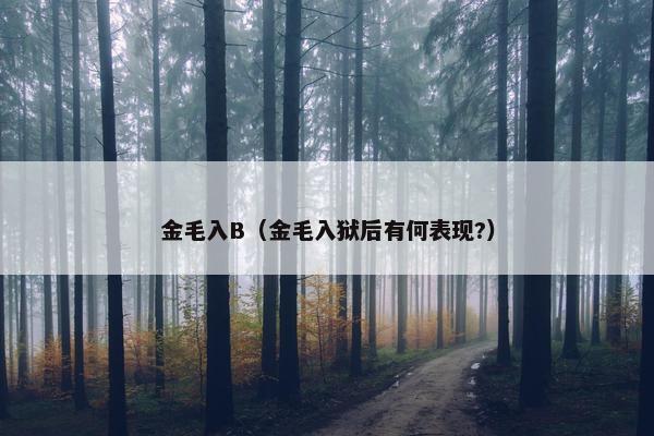 金毛入B（金毛入狱后有何表现?）