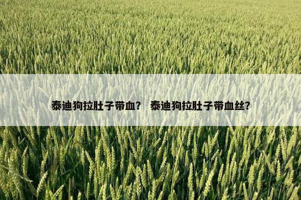 泰迪狗拉肚子带血？ 泰迪狗拉肚子带血丝？
