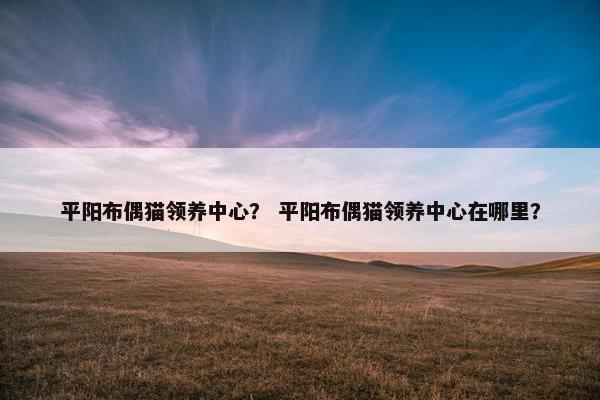 平阳布偶猫领养中心？ 平阳布偶猫领养中心在哪里？