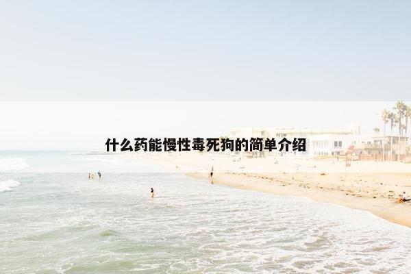 什么药能慢性毒死狗的简单介绍
