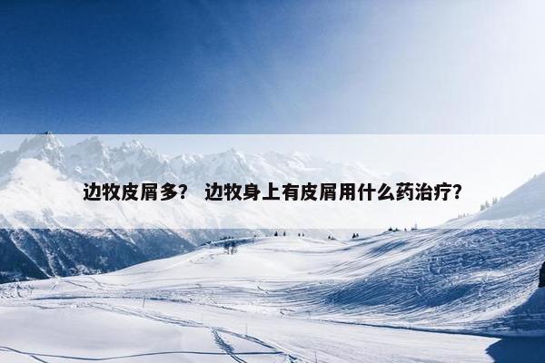 边牧皮屑多？ 边牧身上有皮屑用什么药治疗？
