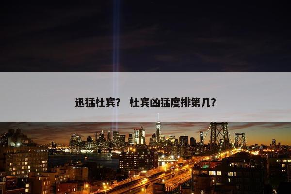 迅猛杜宾？ 杜宾凶猛度排第几？