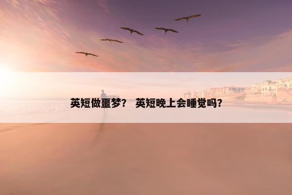 英短做噩梦? 英短晚上会睡觉吗?