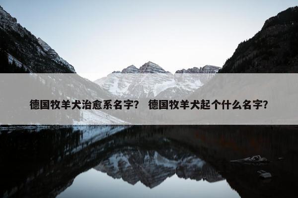 德国牧羊犬治愈系名字？ 德国牧羊犬起个什么名字？