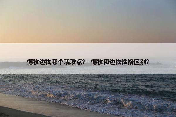 德牧边牧哪个活泼点？ 德牧和边牧性格区别？