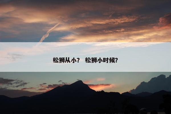 松狮从小？ 松狮小时候？