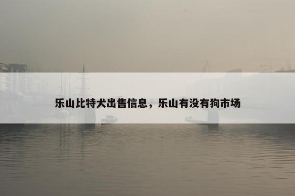 乐山比特犬出售信息，乐山有没有狗市场