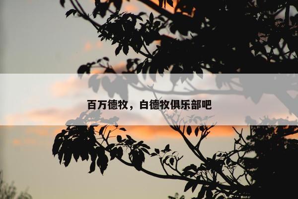百万德牧，白德牧俱乐部吧